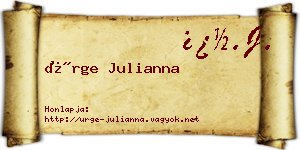 Ürge Julianna névjegykártya